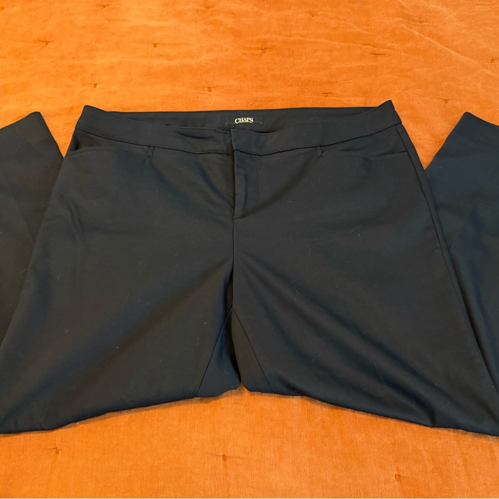 Chaps Slimming Navy Blue Straight Pants, Size 16W